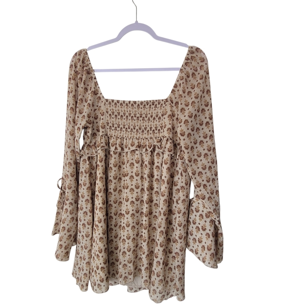 AE Long Sleeve Babydoll Mini Dress | American Eagle Medium